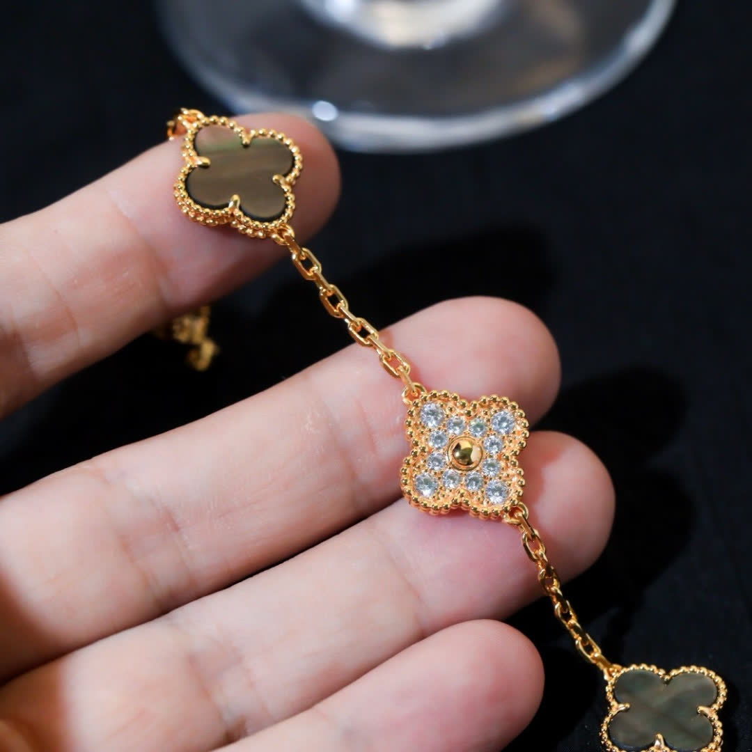 Mystery Gold-Tone Bracelet with Opal and Diamond Accents